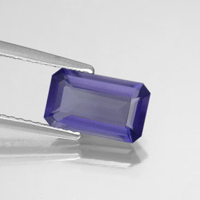 Iolite Violet Bleu naturelle Taille émeraude, 1.43 ct, VS