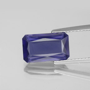 Iolite bleue naturelle taille émeraude, 2,62 ct, VS-SI