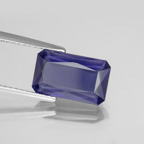Iolite bleue naturelle taille émeraude, 2,62 ct, VS-SI