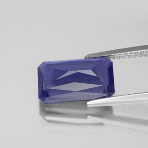 Iolite bleue naturelle taille émeraude, 2,62 ct, VS-SI