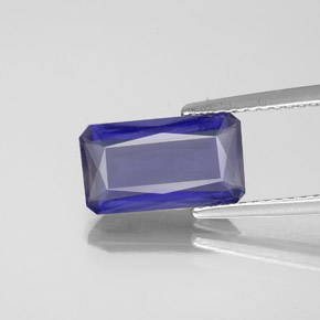 Iolite bleue naturelle taille émeraude, 2,10 ct, VS