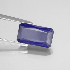 Iolite bleue naturelle taille émeraude, 2,10 ct, VS