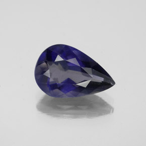 Iolite Violet Bleu naturelle En forme de poire, 2.22 ct, VS