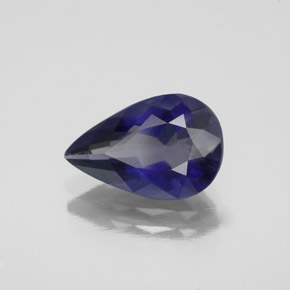 Iolite Violet Bleu naturelle En forme de poire, 2.22 ct, VS
