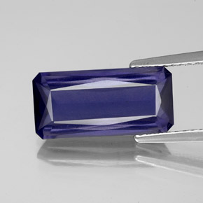 Iolite bleue naturelle taille émeraude, 3,39 ct, VS