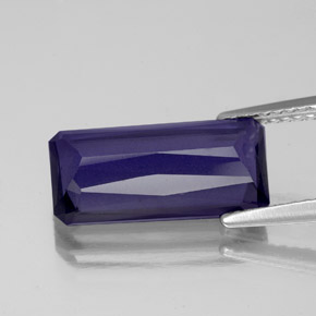 Iolite bleue naturelle taille émeraude, 3,39 ct, VS