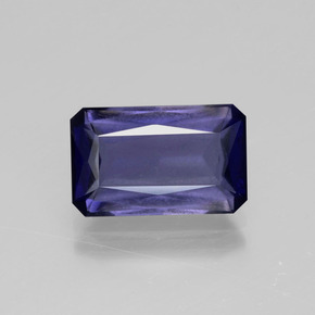 Iolite bleue naturelle taille émeraude, 3,41 ct, VS