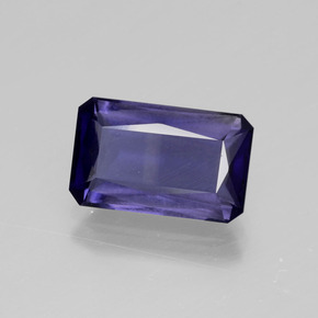 Iolite bleue naturelle taille émeraude, 3,41 ct, VS