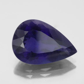 Iolite bleue naturelle en forme de poire, 6,13 ct, VS-SI