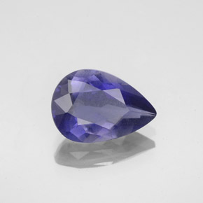 Iolite bleue naturelle en forme de poire, 1,43 ct, VS