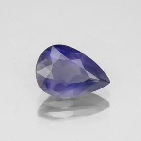 Iolite bleue naturelle en forme de poire, 1,37 ct, VS