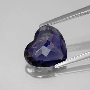Iolite bleue naturelle forme de coeur, 2,46 ct, VS