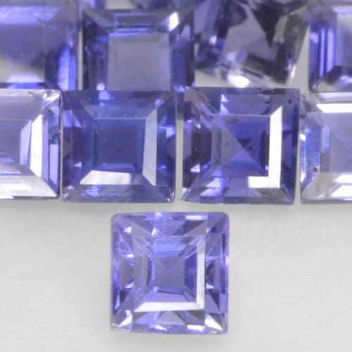 Iolite Bleu violet intense naturelle Carré, 0.15 ct, VS
