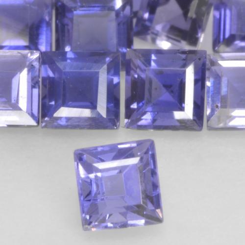 Iolite Bleu violet intense naturelle Carré, 0.15 ct, VS