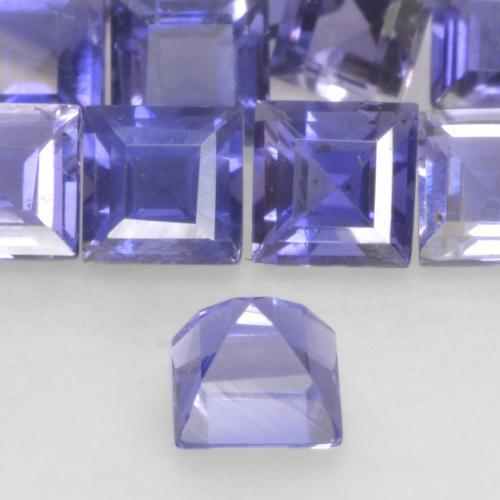 Iolite Bleu violet intense naturelle Carré, 0.15 ct, VS