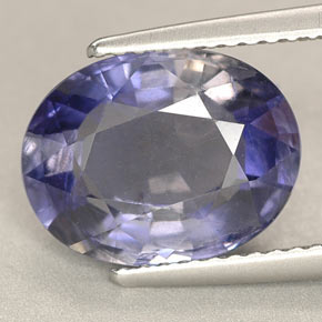 Iolite violet naturelle coupe ovale, 3,58 ct, VS-SI