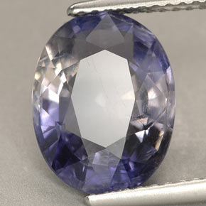 Iolite violet naturelle coupe ovale, 3,58 ct, VS-SI
