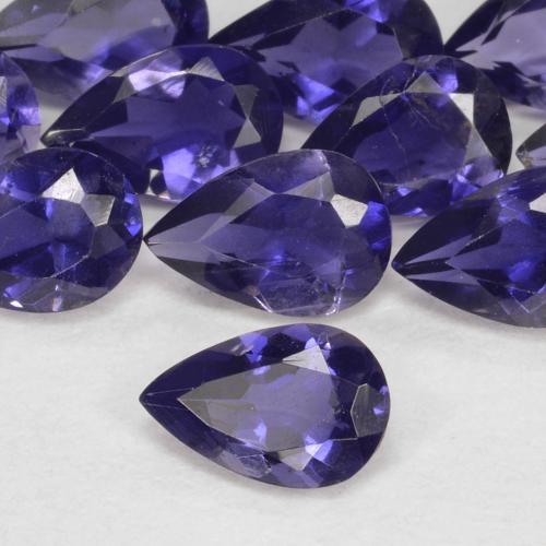Iolite Violet foncé naturelle En forme de poire, 0.37 ct, VS-SI