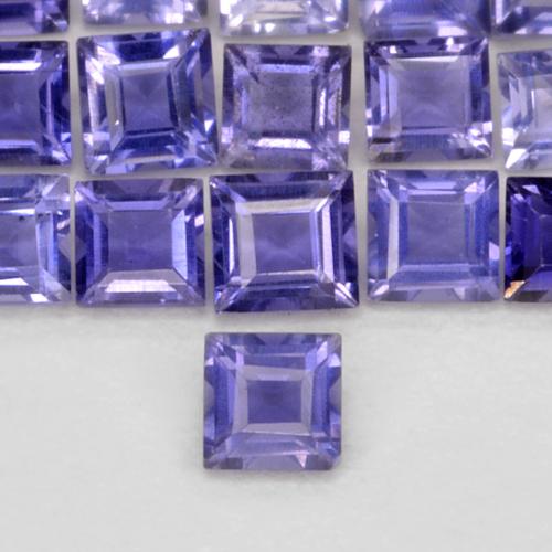 Iolite Pourpre bleuté foncé naturelle Carré, 0.05 ct, VS