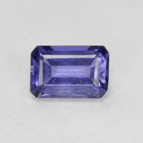 Iolite violet naturelle taille émeraude, 0,56 ct, VS