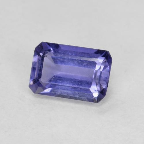 Iolite violet naturelle taille émeraude, 0,56 ct, VS