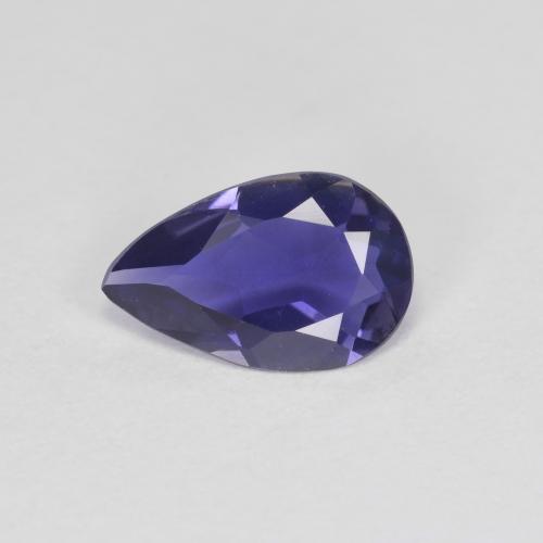 Iolite Violet foncé naturelle En forme de poire, 0.60 ct, VVS-VS