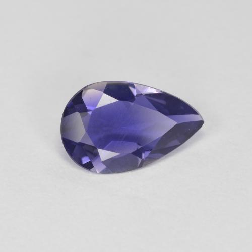 Iolite Violet foncé naturelle En forme de poire, 0.60 ct, VVS-VS