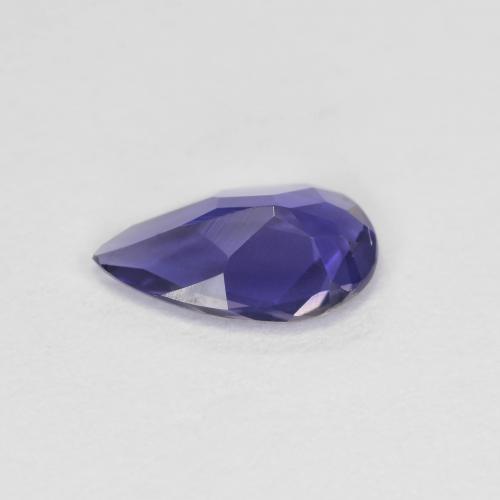 Iolite Violet foncé naturelle En forme de poire, 0.60 ct, VVS-VS