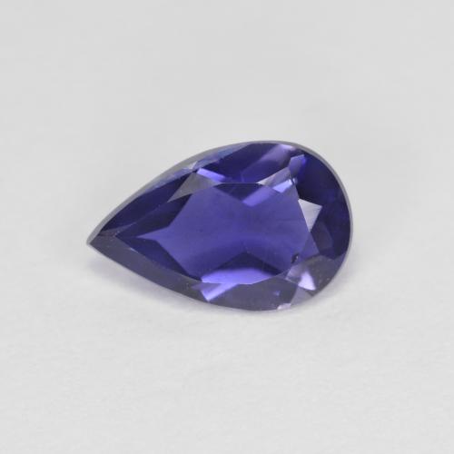 Iolite Pourpre bleuté foncé naturelle En forme de poire, 0.80 ct, VVS-VS