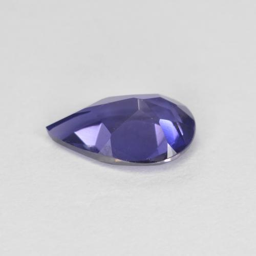Iolite Pourpre bleuté foncé naturelle En forme de poire, 0.80 ct, VVS-VS