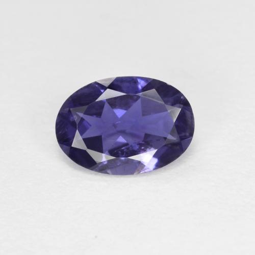 Iolite pourpre bleuté foncé naturelle coupe ovale, 0,52 ct, SI