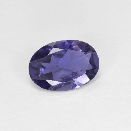 Iolite pourpre bleuté foncé naturelle coupe ovale, 0,52 ct, SI