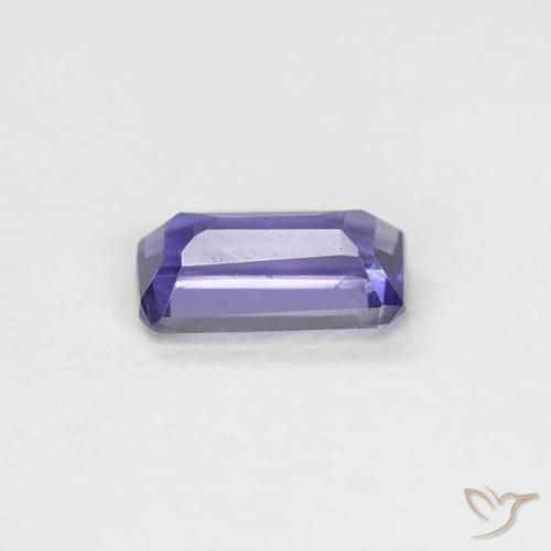 Iolite violet naturelle taille émeraude, 0,22 ct, VVS-VS