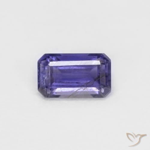0.26ct Naturel Violet foncé iolite, Taille émeraude, VS