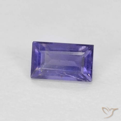 Iolite Violet foncé naturelle Baquette, 0.31 ct, VS-SI