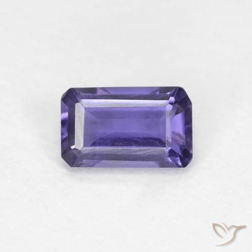 0.26ct Naturel Violet foncé Iolite, Taille émeraude, VVS-VS