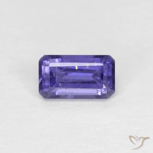 0.29ct Naturel Violet foncé iolite, Taille émeraude, VS