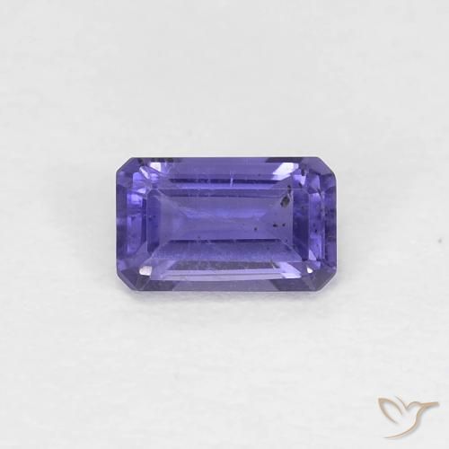 0.28ct Naturel Violet foncé Iolite, Taille émeraude, VS
