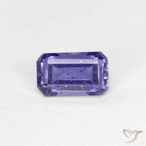 0.27ct Naturel Pourpre bleuté foncé iolite, Taille émeraude, VS