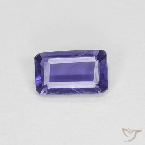 0.20ct Naturel Violet foncé iolite, Taille émeraude, VVS-VS