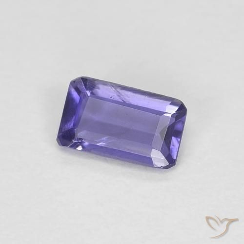 Iolite Violet foncé naturelle Octogone / coupe Émeraude, 0.20 ct, VVS-VS