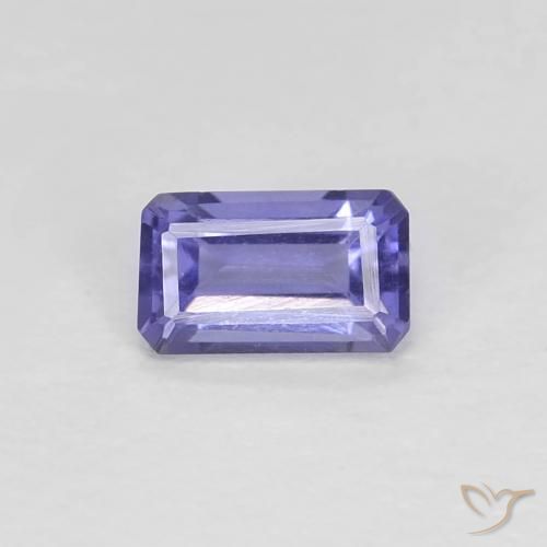 0.29ct Naturel Violet foncé iolite, Taille émeraude, VVS-VS