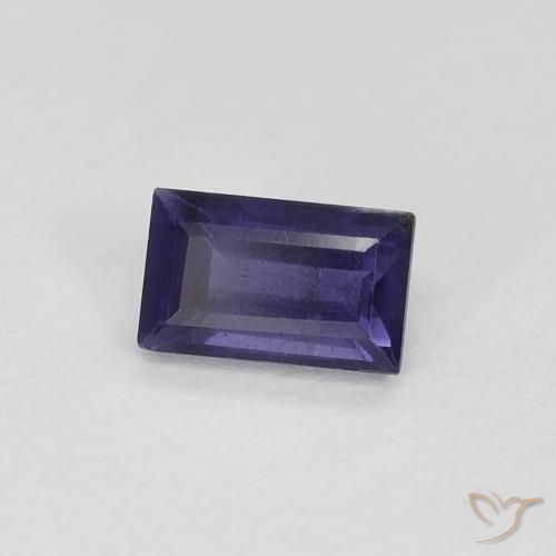 Iolite Violet foncé naturelle Baquette, 0.26 ct, VS