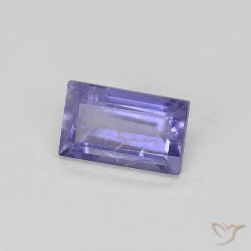 Iolite Violet foncé naturelle Baquette, 0.33 ct, VS
