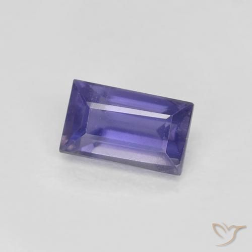 Iolite Violet foncé naturelle Baquette, 0.32 ct, VS
