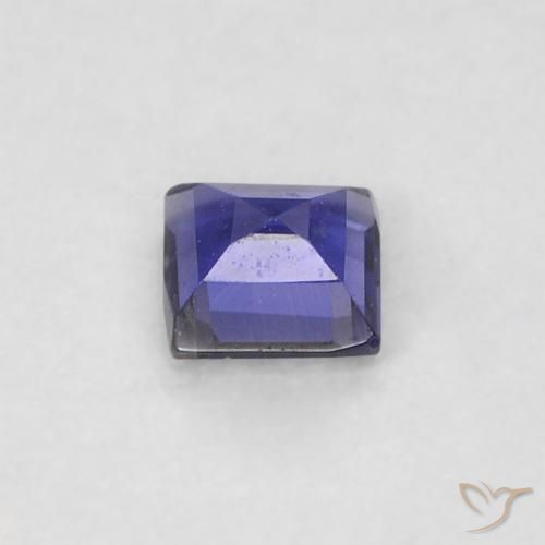 Iolite Pourpre bleuté foncé naturelle Carré, 0.13 ct, VS