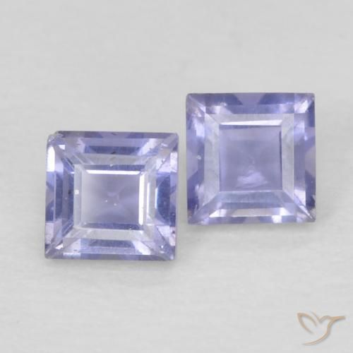 0.19ctw Naturel Pourpre bleuté foncé iolite, Carré, VS