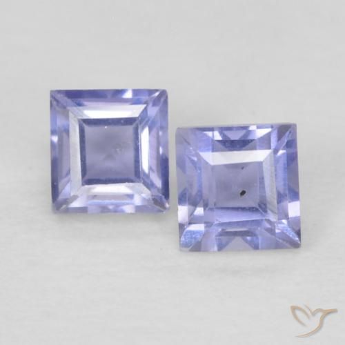 0.20ctw Naturel Bleu argenté iolite, Carré, VS