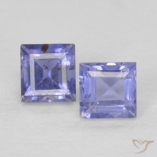 0.20ctw Naturel Bleu argenté iolite, Carré, VS
