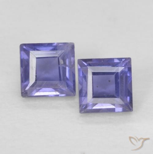 0.19ctw Naturel Violet foncé iolite, Carré, VS